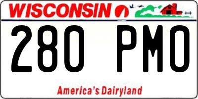 WI license plate 280PMO