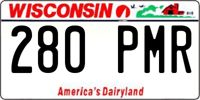 WI license plate 280PMR