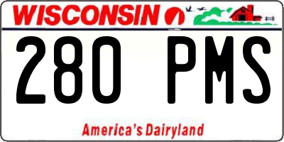 WI license plate 280PMS