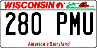 WI license plate 280PMU