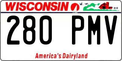 WI license plate 280PMV