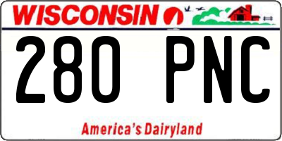 WI license plate 280PNC