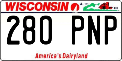 WI license plate 280PNP