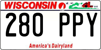WI license plate 280PPY