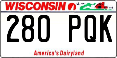 WI license plate 280PQK