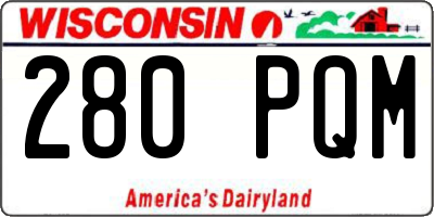 WI license plate 280PQM