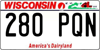 WI license plate 280PQN