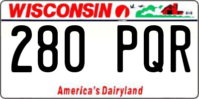 WI license plate 280PQR