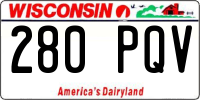 WI license plate 280PQV