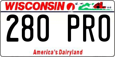 WI license plate 280PRO