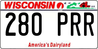 WI license plate 280PRR
