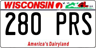 WI license plate 280PRS