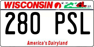 WI license plate 280PSL