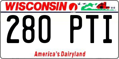 WI license plate 280PTI