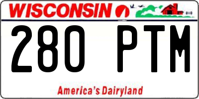 WI license plate 280PTM
