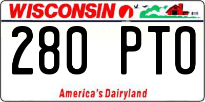 WI license plate 280PTO