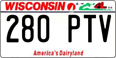 WI license plate 280PTV