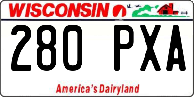 WI license plate 280PXA