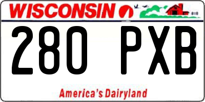 WI license plate 280PXB