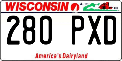 WI license plate 280PXD