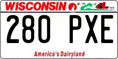 WI license plate 280PXE