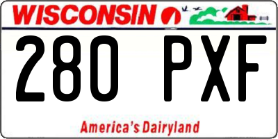WI license plate 280PXF