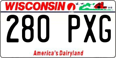 WI license plate 280PXG