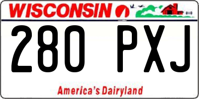 WI license plate 280PXJ