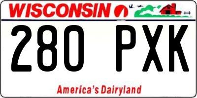 WI license plate 280PXK