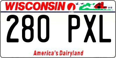 WI license plate 280PXL