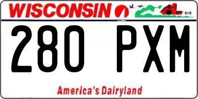 WI license plate 280PXM