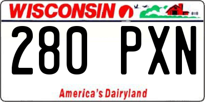 WI license plate 280PXN