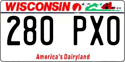 WI license plate 280PXO
