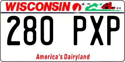 WI license plate 280PXP
