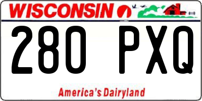 WI license plate 280PXQ