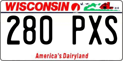 WI license plate 280PXS