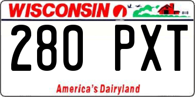 WI license plate 280PXT