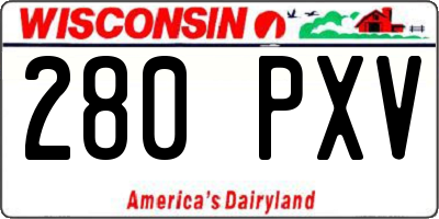 WI license plate 280PXV