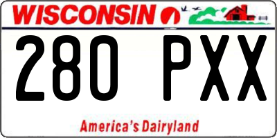 WI license plate 280PXX