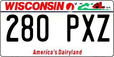 WI license plate 280PXZ