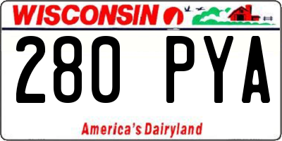 WI license plate 280PYA