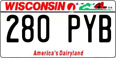 WI license plate 280PYB