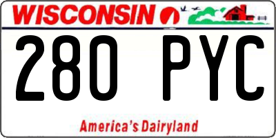 WI license plate 280PYC
