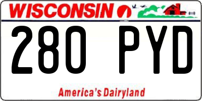 WI license plate 280PYD