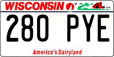 WI license plate 280PYE