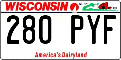 WI license plate 280PYF