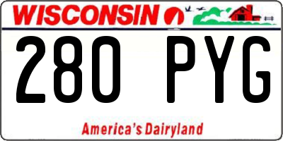 WI license plate 280PYG