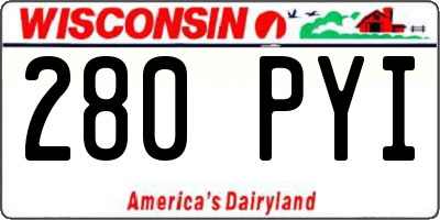 WI license plate 280PYI