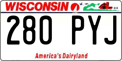 WI license plate 280PYJ
