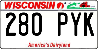WI license plate 280PYK